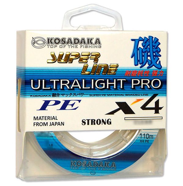 Леска плетеная Kosadaka Super Line PE X4 Ultralight Pro 110м (0,05мм) Light green