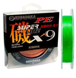 Леска плетеная Kosadaka Super Line PE X9 150м (0,25мм) Light Green