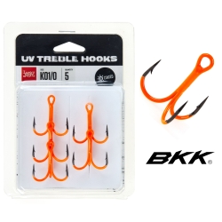 Крючки тройники Lucky John Orange (BKK) UV LJH201 №1/0, 5 шт.