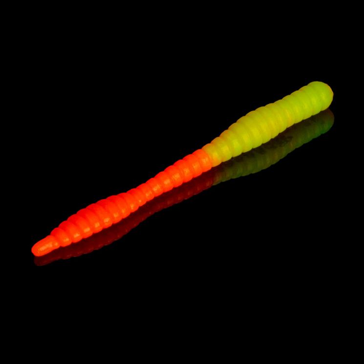 Приманка Soorex Soorex Worm 80мм (1.3г, 6 шт) цвет 312 Лимон-Оранжевый, аромат - Банан