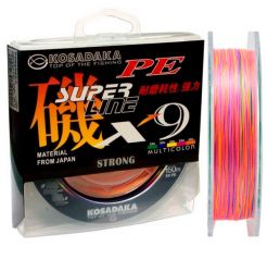 Леска плетеная Kosadaka Super Line PE X9 150м (0,12мм) Multicolor