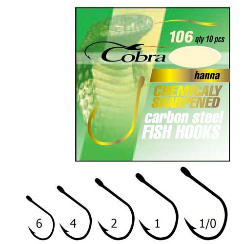 Крючок одинарный Cobra Hanna 106NSB 10 шт.