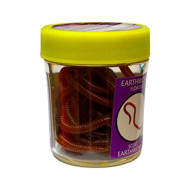 Насадки искусственные съедобные Kosadaka Earthworm Земляной червь коричневый (банка, 9 г)