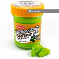 Паста форелевая Berkley Powerbait Natural Scent Glitter Trout Bait (50 г) Fish Pellet Chartreuse Bloodworm White