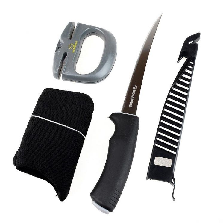 Набор Kosadaka GKS1 - металлизированная перчатка, нож (15 см), точилка