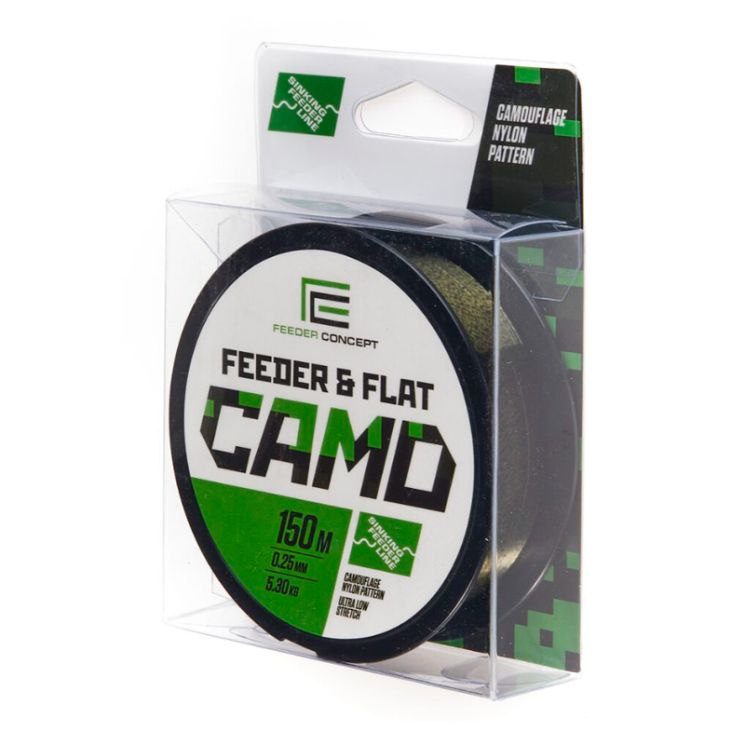 Леска монофильная Feeder Concept Feeder&Flat Camo (0.25мм) 150м цв.Камуфляжный