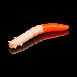 Приманка Soorex King Worm 55мм (1.8г, 7 шт) цвет 301 Белый-Оранжевый, аромат - Персик