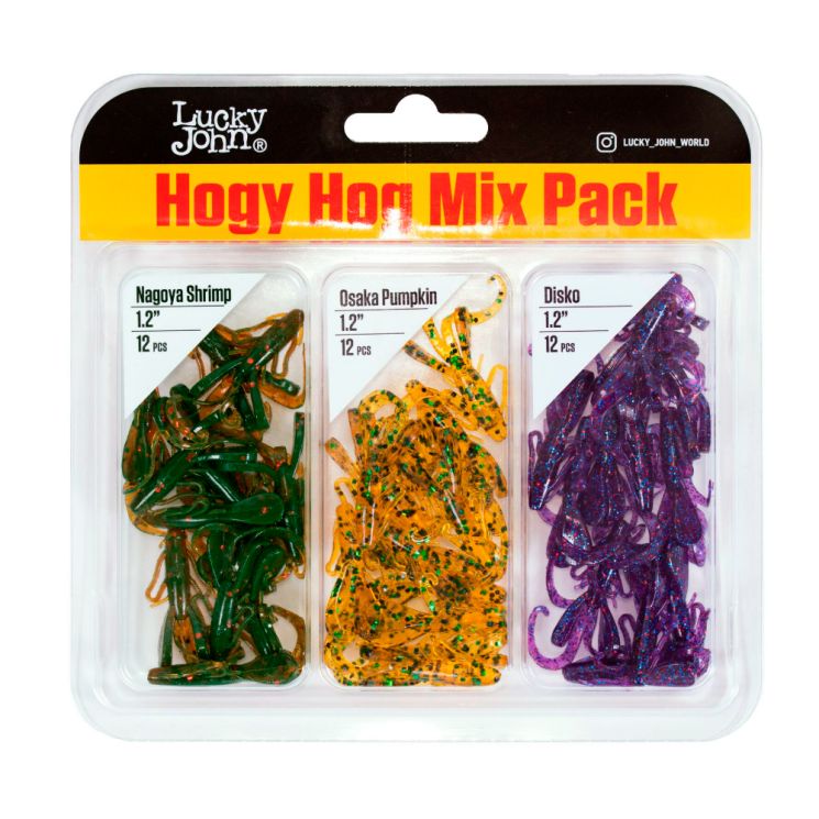 Твистер Lucky John Hogy Hog 1.2in 30мм Mix Pack/MIX1 36шт.