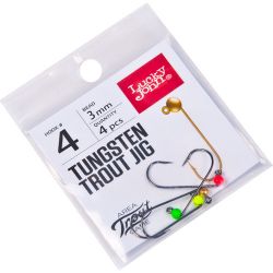 Вольфрамовые джиг-головки Lucky John Area Trout Game hook 4 (Gold,Red,Green,Yellow) 4 шт.