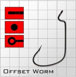 Офсетные крючки Metsui Offset Worm