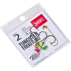 Вольфрамовые джиг-головки Lucky John Area Trout Game hook 2 (Gold,Red,Green,Yellow) 4 шт.