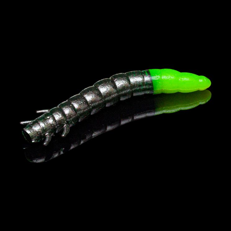 Приманка Soorex King Worm 55мм (1.8г, 7 шт) цвет 310 Черный-Шартрез, аромат - Слива