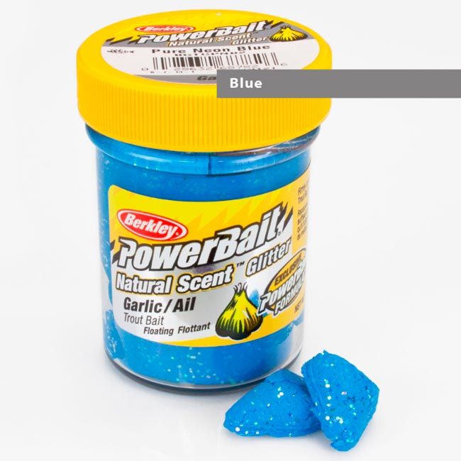 Паста форелевая Berkley Powerbait Natural Scent Glitter Trout Bait (50 г) Garlic Blue