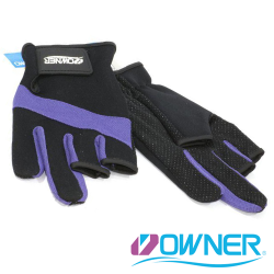 Перчатки Owner без 3-х пальцев (черно-фиолетовые)