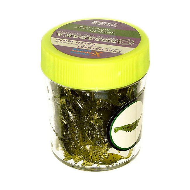 Насадки искусственные съедобные Kosadaka Shrimp Креветка зелёная (банка, 18 г)