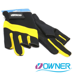 Перчатки Owner без 3-х пальцев (черно-желтые)