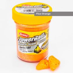 Паста форелевая Berkley Powerbait Natural Scent Glitter Trout Bait (50 г) Garlic Fluo Orange
