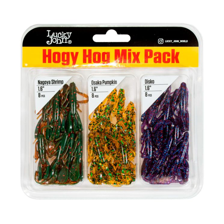Твистер Lucky John Hogy Hog 1.6in 40мм Mix Pack/MIX1 24шт.