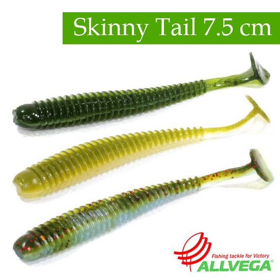 Силиконовые приманки Allvega Skinny Tail 7.5cm