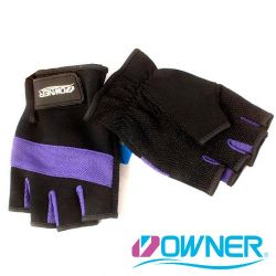 Перчатки Owner без пальцев (черно-фиолетовые)