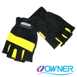 Перчатки Owner без пальцев (черно-желтые)