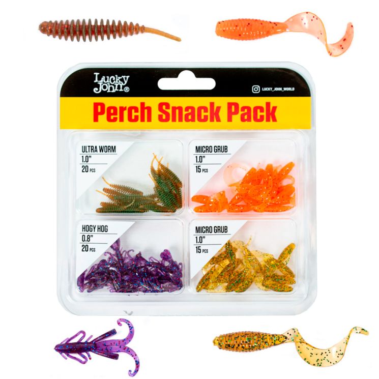 Твистеры и слаги Lucky John Perch Snack Pack 02 SET/Mix Pack 70шт.