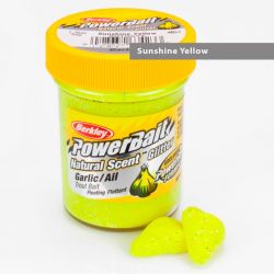 Паста форелевая Berkley Powerbait Natural Scent Glitter Trout Bait (50 г) Garlic Sunshine Yellow