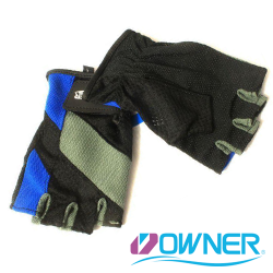 Перчатки Owner без пальцев (черно-синие)