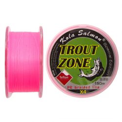 Плетеная леска Trout Zone Edition\hybrid PE X4 150м #0.4 (0.104мм,2.5кг) Pink
