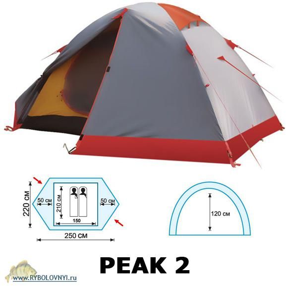 Палатка 2-х местная Tramp PEAK 2