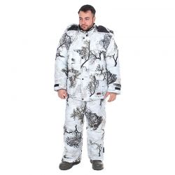Зимний костюм Huntsman Буран-М, Белый лес кусты (размер-48-50)