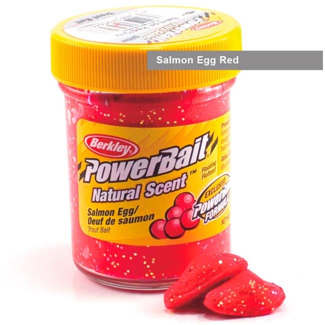 Паста форелевая Berkley Powerbait Natural Scent Glitter Trout Bait (50 г) Salmon Egg Red