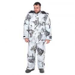 Зимний костюм Huntsman Буран-М, Белый лес кусты (размер-56-58)