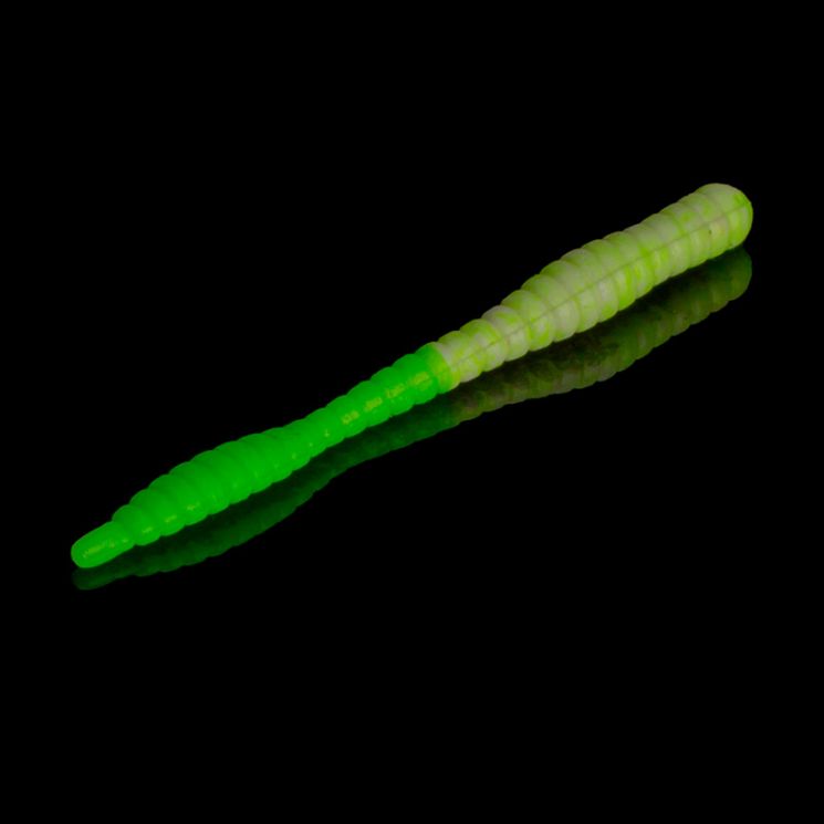 Приманка Soorex Soorex Worm 80мм (1.3г, 6 шт) цвет 305 Белый-Шартрез, аромат - Клубника
