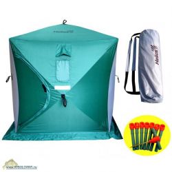 Палатка для зимней рыбалки Helios Куб-3 (зелено-серая)