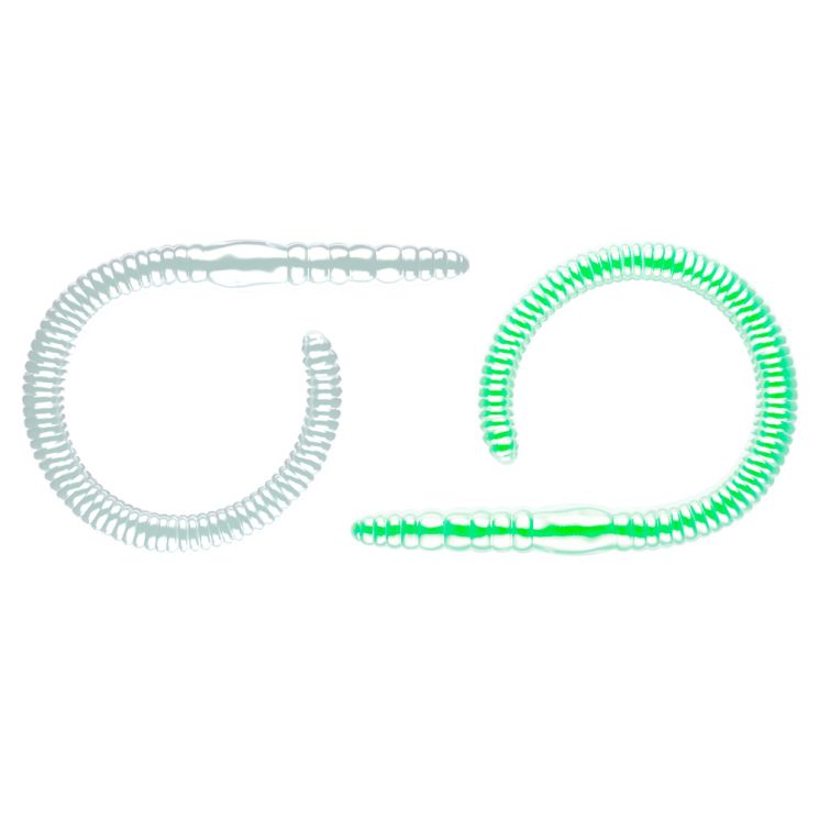 Приманка Libra Lures Flex Worm 95 (000 Glow UV Green) (Сыр) (95мм) 10 шт.