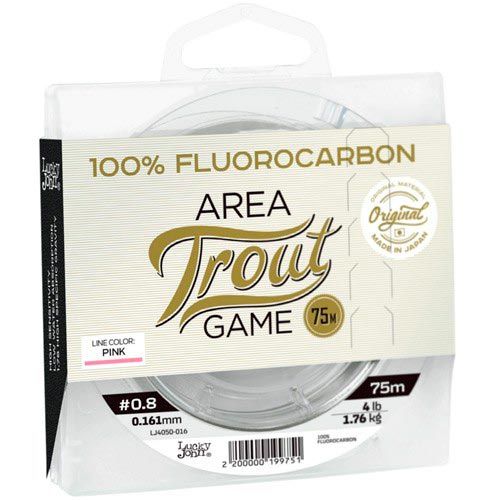 Леска Lucky John Area Trout Game 100% Fluorocarbon Pink 75m