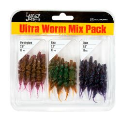 Приманки Lucky John Ultra Worm 2,0″ (5 см, 30 шт) MIX Pack/MIX1 30шт.
