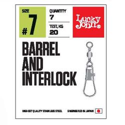 Вертлюги с застежкой Lucky John Pro Series Barrel and Interlock Black