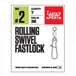 Вертлюги с застежкой Lucky John Pro Series Rolling Swivel Fastlock
