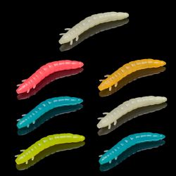 Приманка Soorex King Worm 55мм (1.8г, 7 шт) цвет 215 Glow микс, аромат - Чеснок