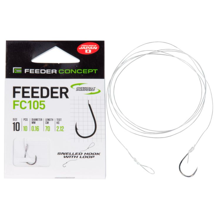 Крючки с поводком Feeder Concept FC105 70 см, № 10, 0,16 мм 10 шт.