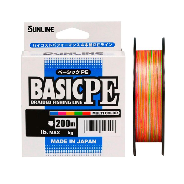 Шнур Sunline BASIC PE HG #0.6 X4 (10lb 0.132mm 4.5kg) 200м Multicolor