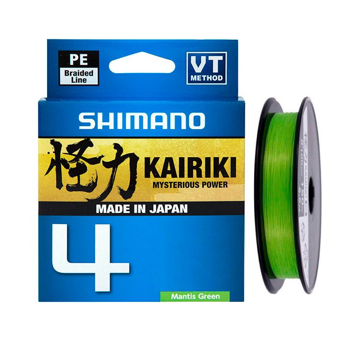 Леска плетёная Shimano Kairiki 4 PE 0.13мм 7.8кг 150м зеленая