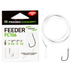 Крючки с поводком Feeder Concept FC106 70 см, № 6, 0,16 мм 10 шт.