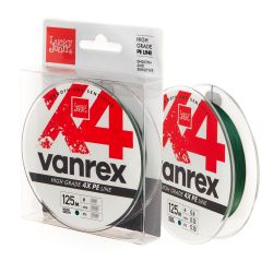 Шнур плетеный Lucky John Vanrex X4 Braid (0.14мм 6.2кг) 125м Moss Green