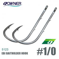 Крючки Owner 5123 Ebi Baitholder Hook №1/0