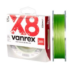Плетеная леска Lucky John Vanrex X8 Braid 125м 0,12 (Fluo Green)