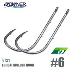 Крючки Owner 5123 Ebi Baitholder Hook №6