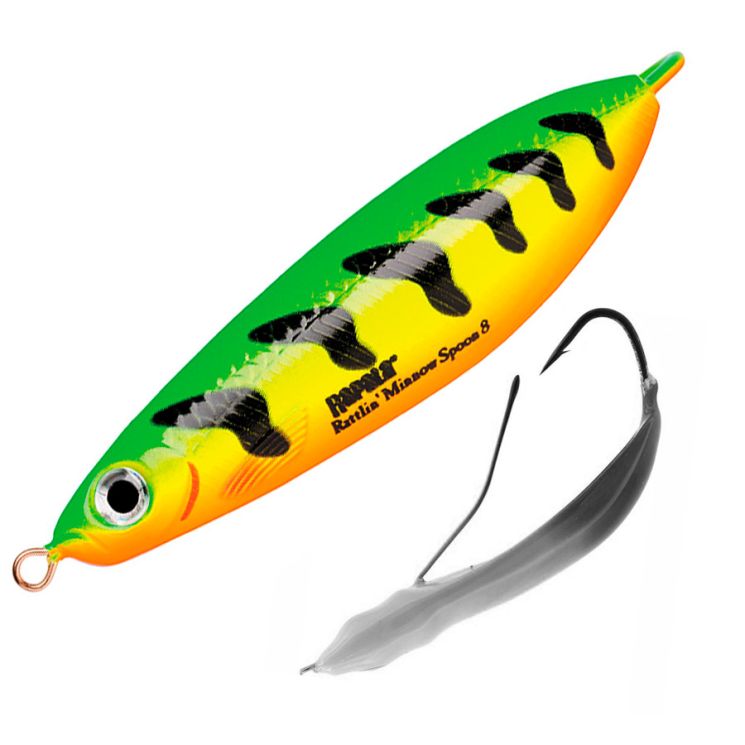 Блесна незацепляйка Rapala Rattlin Minnow Spoon RMSR08 цвет FT